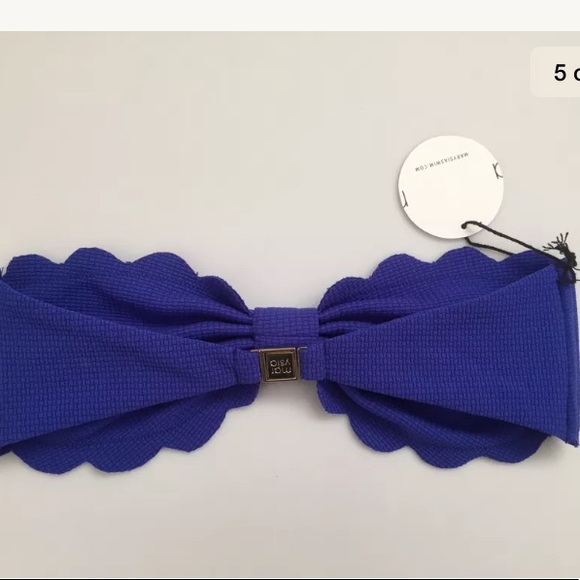 NWT Marysia Scalloped Blue Bikini Top - Picture 5 of 8